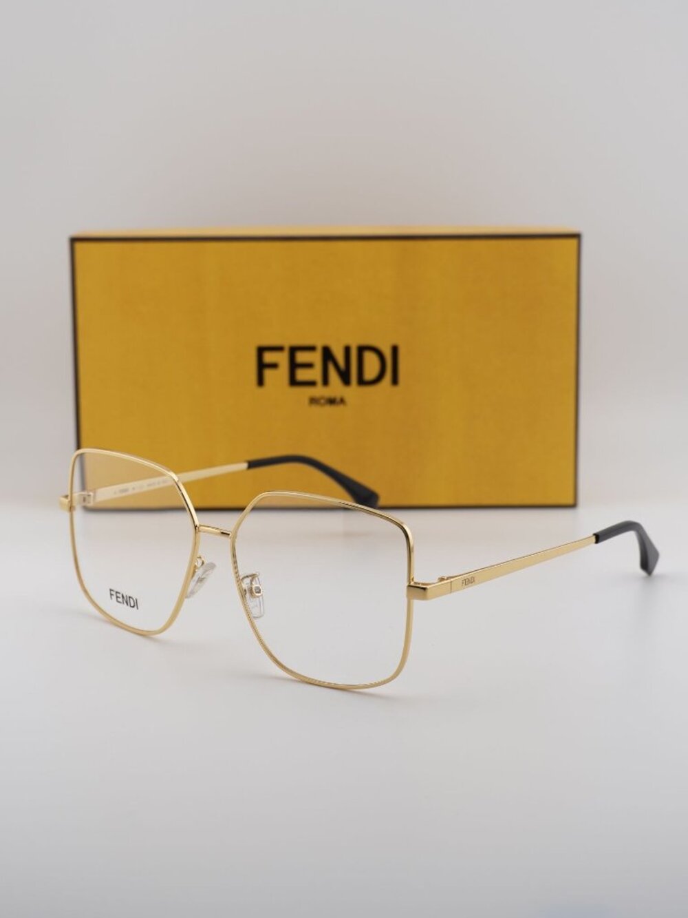 Fendi FE50009U 034 Square Eyeglasses - Gold 57mm